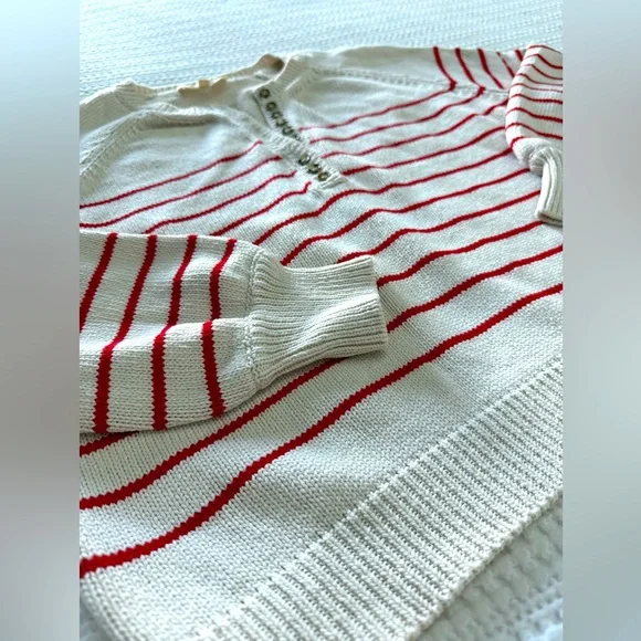 ❤️ EUC Sezane iconic Leontine sweater in red/ecru, size XS - Picture 4 of 7